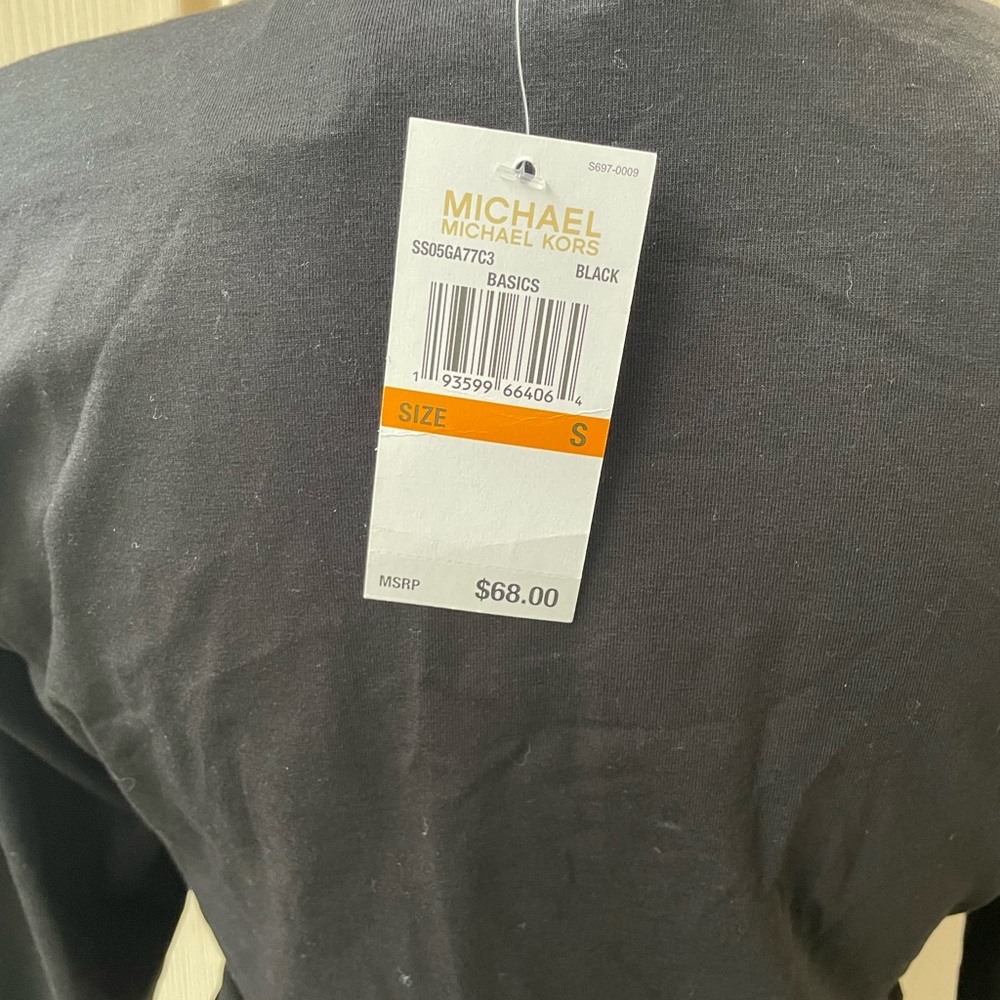 Michael Kors • Black Top Blouse with Gold Zipper On the Front NWT - Picture 9 of 9